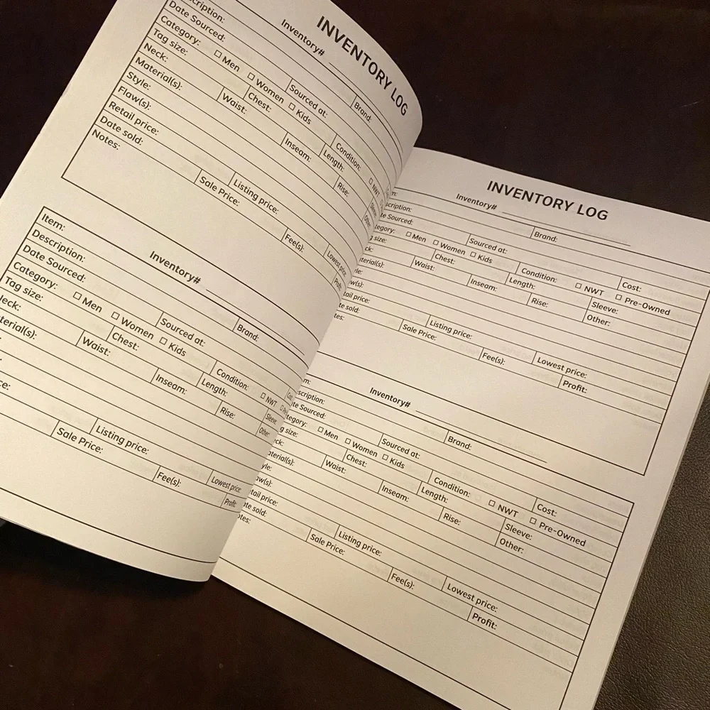 Reseller inventory log book